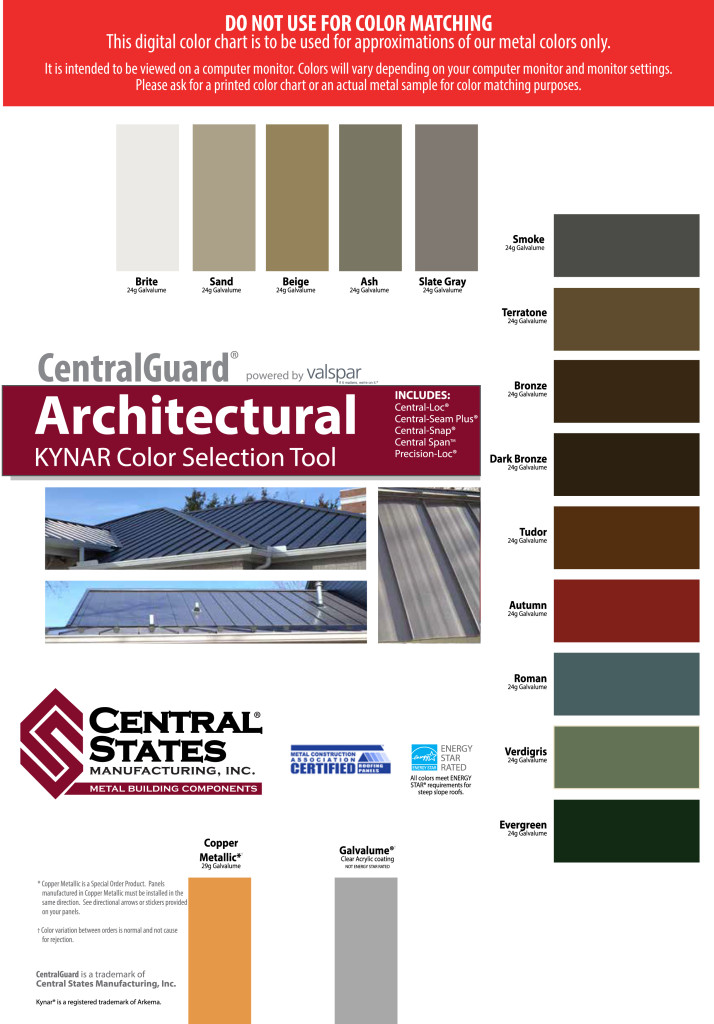 Central States Steel Color Chart