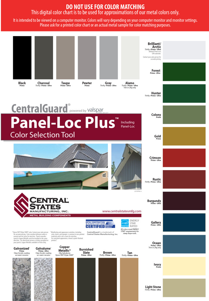 Central States Steel Color Chart